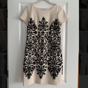 Cream & Black work dress